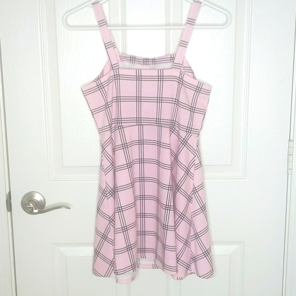 Forever 21 Girls Pink Plaid Skater Dress - Picture 2 of 5